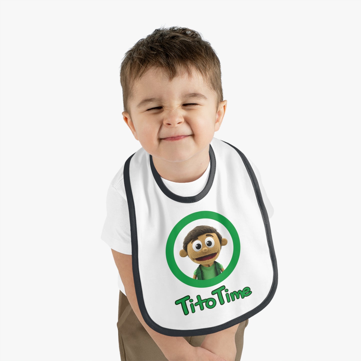 Baby Contrast Trim Jersey Bib