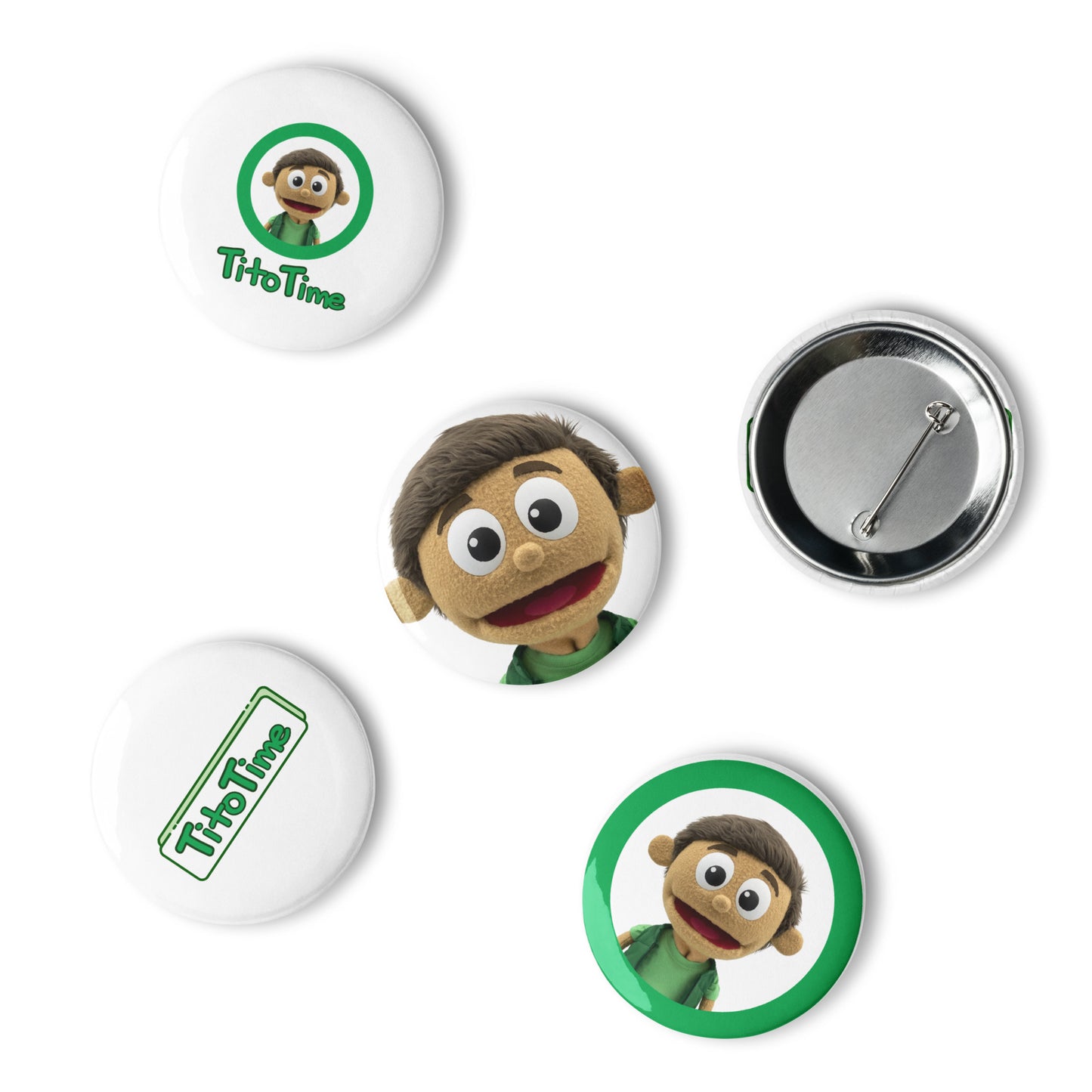 Set of pin buttons